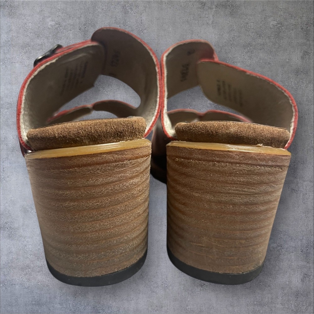 Freebird Caprice By Steven Red Leather Slip On Sandals Womens 8 Coastal Cowgirl - Picture 7 of 11